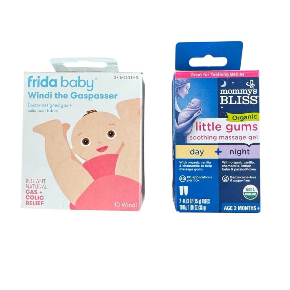 Frida Baby Windi The Gaspasser (10) and Mommy’s Bliss Gum Soothing Gel For Day